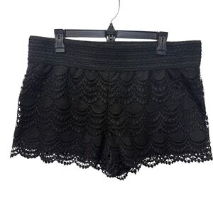 a.n.a Black Lace‎ Crochet Shorts Lined Boho Festival Summer Casual